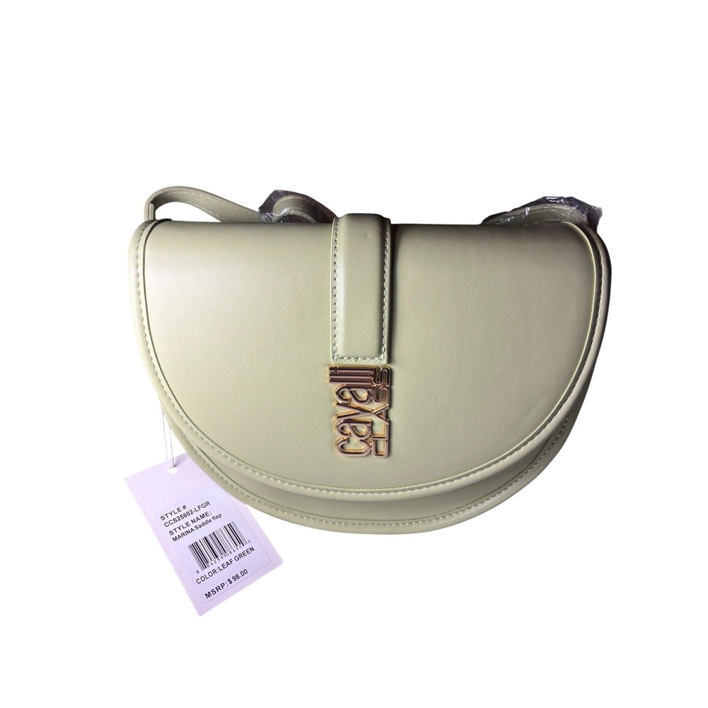 Cavalli Class Marina Saddle Flap Crossbody Bag Leaf Green MSRP $98.00